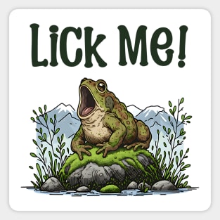 Toad yelling Lick Me! funny design Magnet